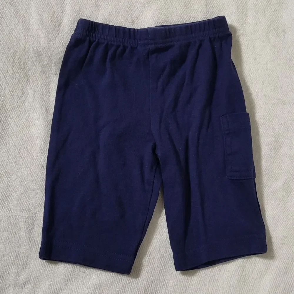 Wonder Nation X Gerber Baby Boys Blue 2pc Bodysuit & Pants Bundle Size 0-3M